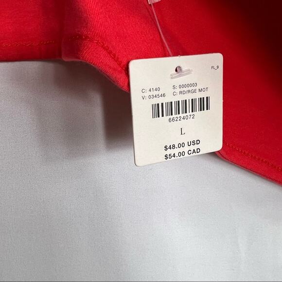 ANTHROPOLOGIE Cut Out Crop Top Red NWT in Large - Picture 4 of 8